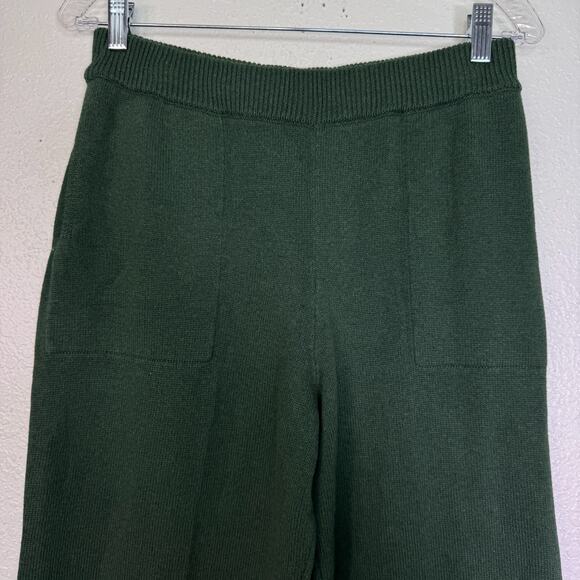 Free People Beach Solar Sweater Set Women Medium Cardigan Pant Lounge Pine Green - Picture 8 of 16